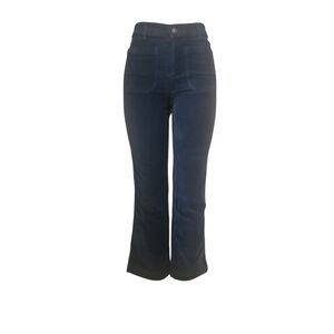 Free People Woman Blue Navy Velvet High Time Kick Flare Pants Size 4